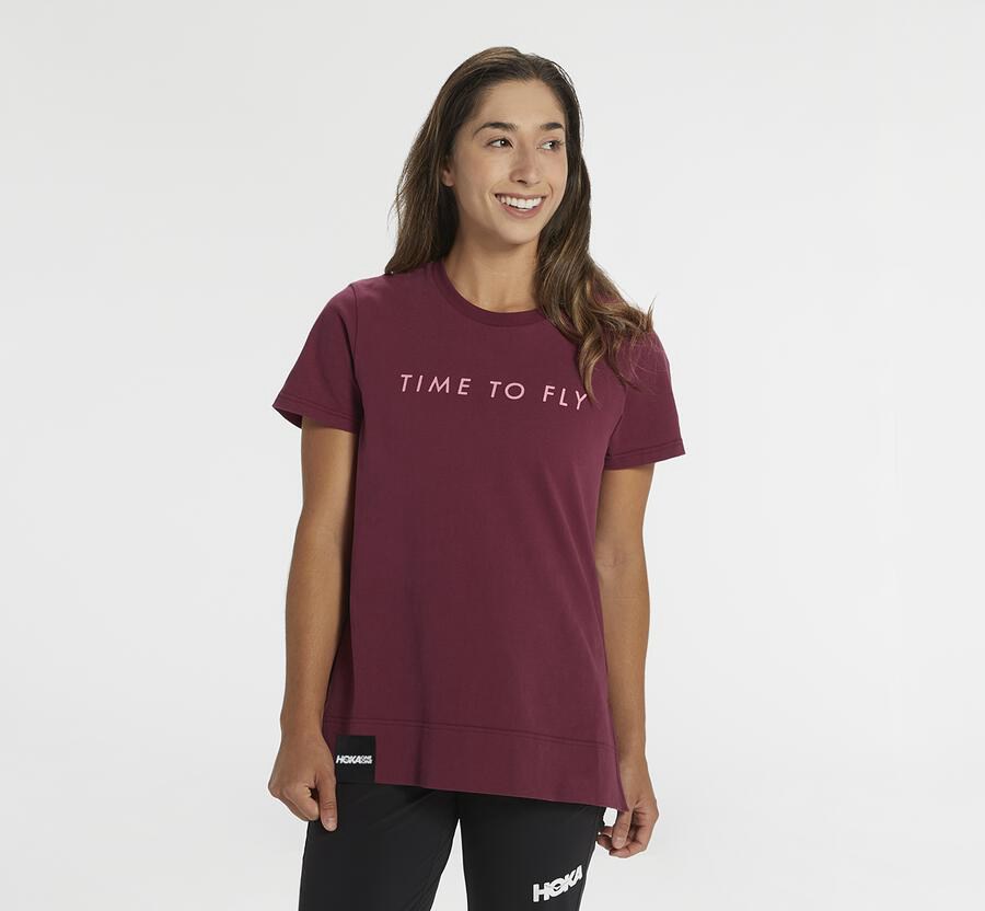 Hoka Australia One One Brand - Womens Tee Brown - WRIBQ-9756